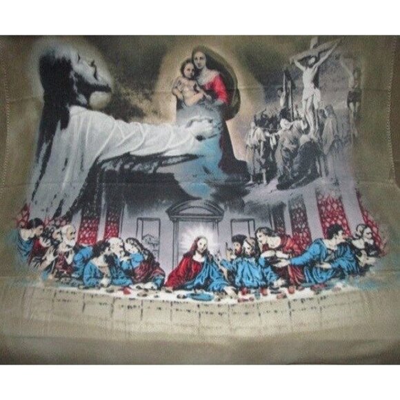 New The Last Supper Jesus Fleece Throw Blanket Gift Spiritual Religious Holy NIP - Picture 3 of 3